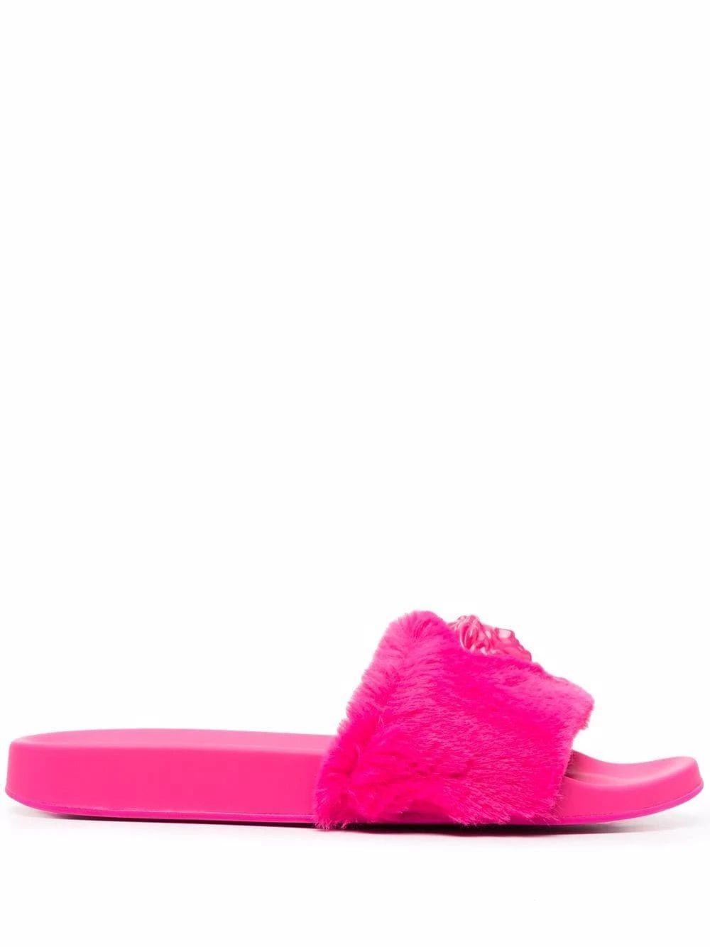 Versace Claquettes La Medusa en fourrure artificielle Rabais tongs & claquettes femme 3 Versace claquettes La Medusa en fourrure artificielle