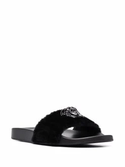 Versace claquettes La Medusa en fourrure artificielle