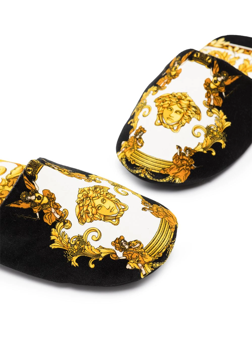 Remise En Ligne Versace Chaussons en velours à imprimé Barocco femme 4 Versace chaussons en velours à imprimé Barocco