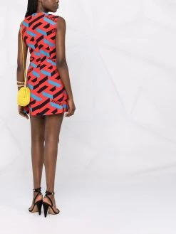 Versace robe sans manches à motif monogrammé