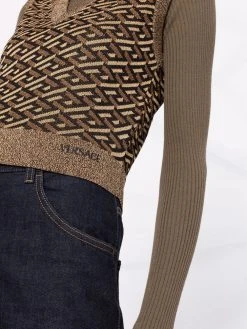 Versace débardeur La Greca à effet métallisé