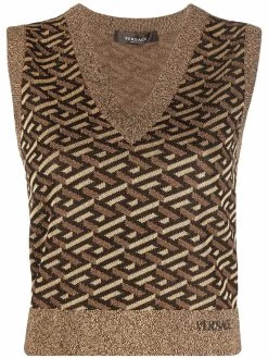 Versace débardeur La Greca à effet métallisé