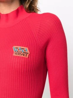 Versace haut nervuré à patch logo