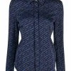 Versace Chemise en soie à imprimé géométrique Bonne Qualité chemises femme 1 Versace chemise en soie à imprimé géométrique