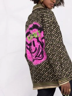 Versace chemise en soie à imprimé graffiti