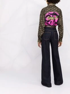 Versace chemise en soie à imprimé graffiti