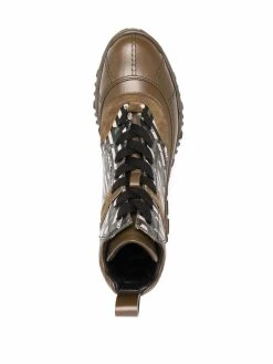 Versace bottines en cuir à lacets