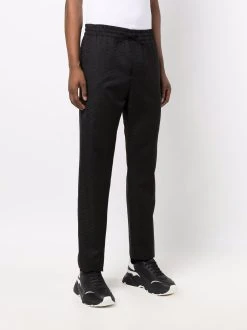 Versace pantalon en satin à logo brodé
