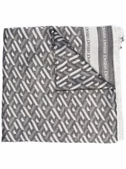 Versace écharpe en soie mélangée à motif géométrique