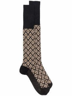 Versace chaussettes en maille à motif Greca