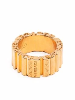 Versace bague Greca à logo gravé