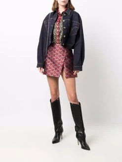 Versace veste crop en jean