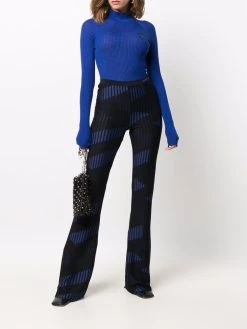 Versace pantalon en jacquard à motif géométrique