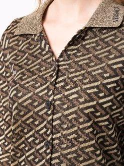 Versace Prix Sacrifiés Chemise La Greca en maille métallisée chemises femme 11 Versace chemise La Greca en maille métallisée