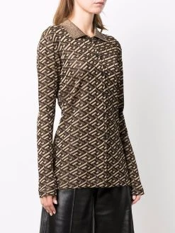 Versace Prix Sacrifiés Chemise La Greca en maille métallisée chemises femme 9 Versace chemise La Greca en maille métallisée