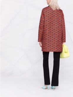 Versace excellente qualité Manteau à motif La Greca manteaux à simple boutonnage femme 13 Versace manteau à motif La Greca