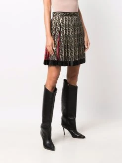 Versace jupe plissée à imprimé géométrique