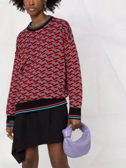 Versace pull à logo en maille intarsia