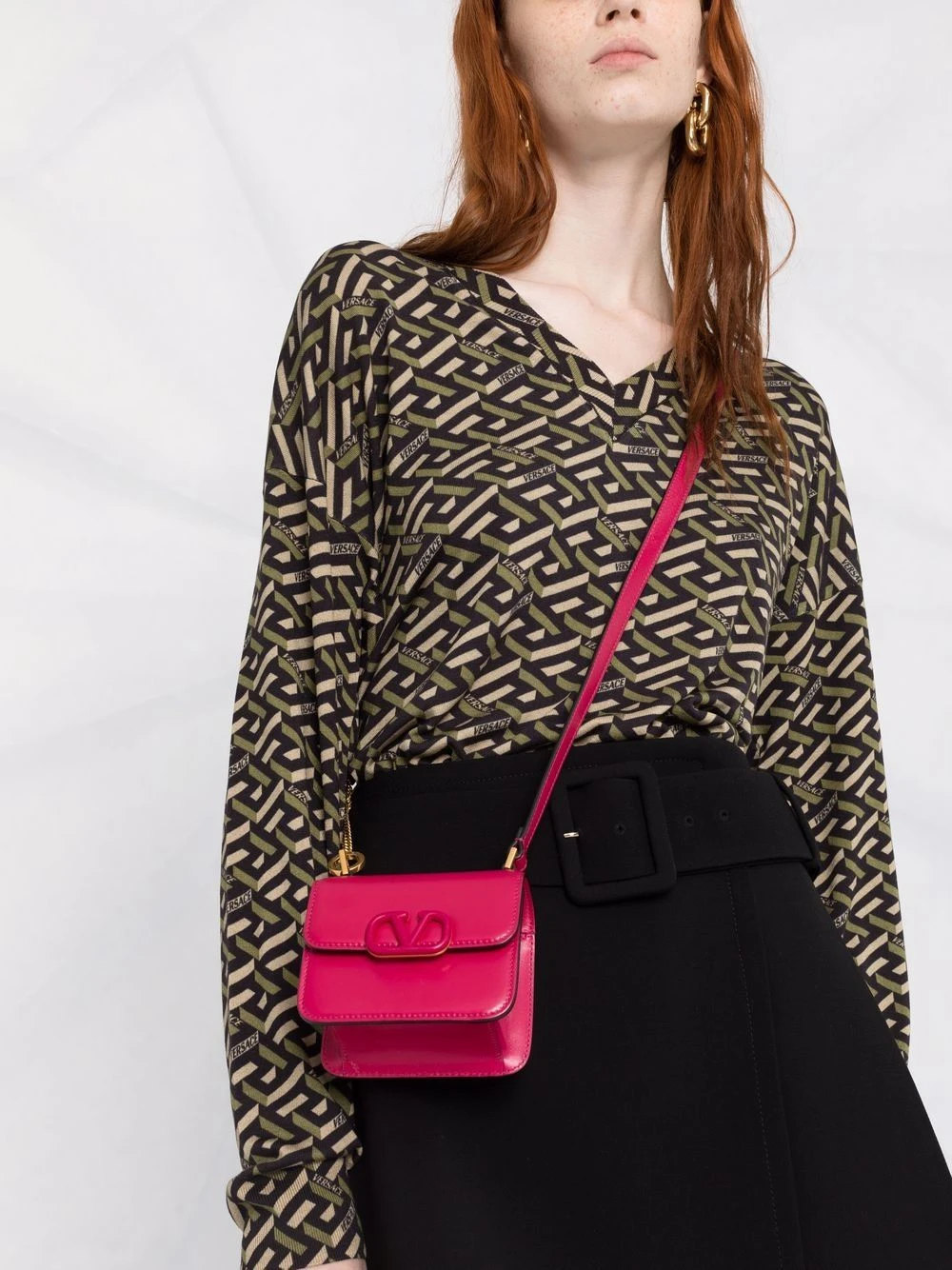 Versace Pull imprimé La Greca à col v Prix Légers pulls femme 7 Versace pull imprimé La Greca à col v