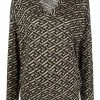 Versace pull imprimé La Greca à col v