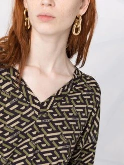 Versace Pull imprimé La Greca à col v Prix Légers pulls femme 10 Versace pull imprimé La Greca à col v