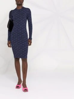 Versace robe en maille à motif monogrammé