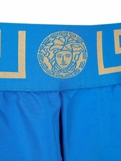 Versace short de bain à bord Greca