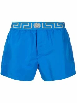 Versace short de bain à bord Greca