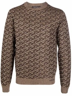 Versace pull Greca à logo imprimé