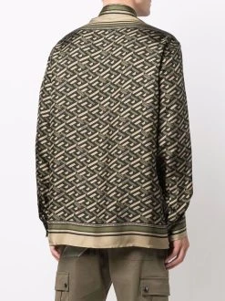 Versace chemise en soie à imprimé géométrique