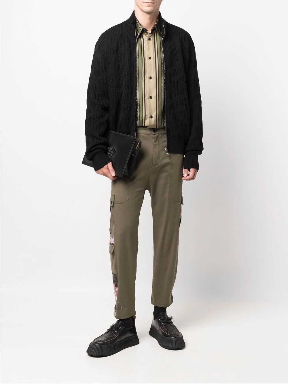 Versace Cardigan en maille nervurée Prix Distinctifs cardigans homme 4 Versace cardigan en maille nervurée