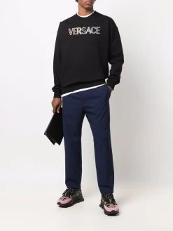 Versace sweat en coton à logo brodé