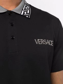 Versace polo à col contrastant