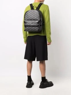 Versace sac à dos en cuir à logo imprimé