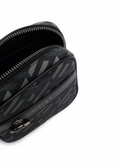 Versace portefeuille zippé Greca à logo imprimé