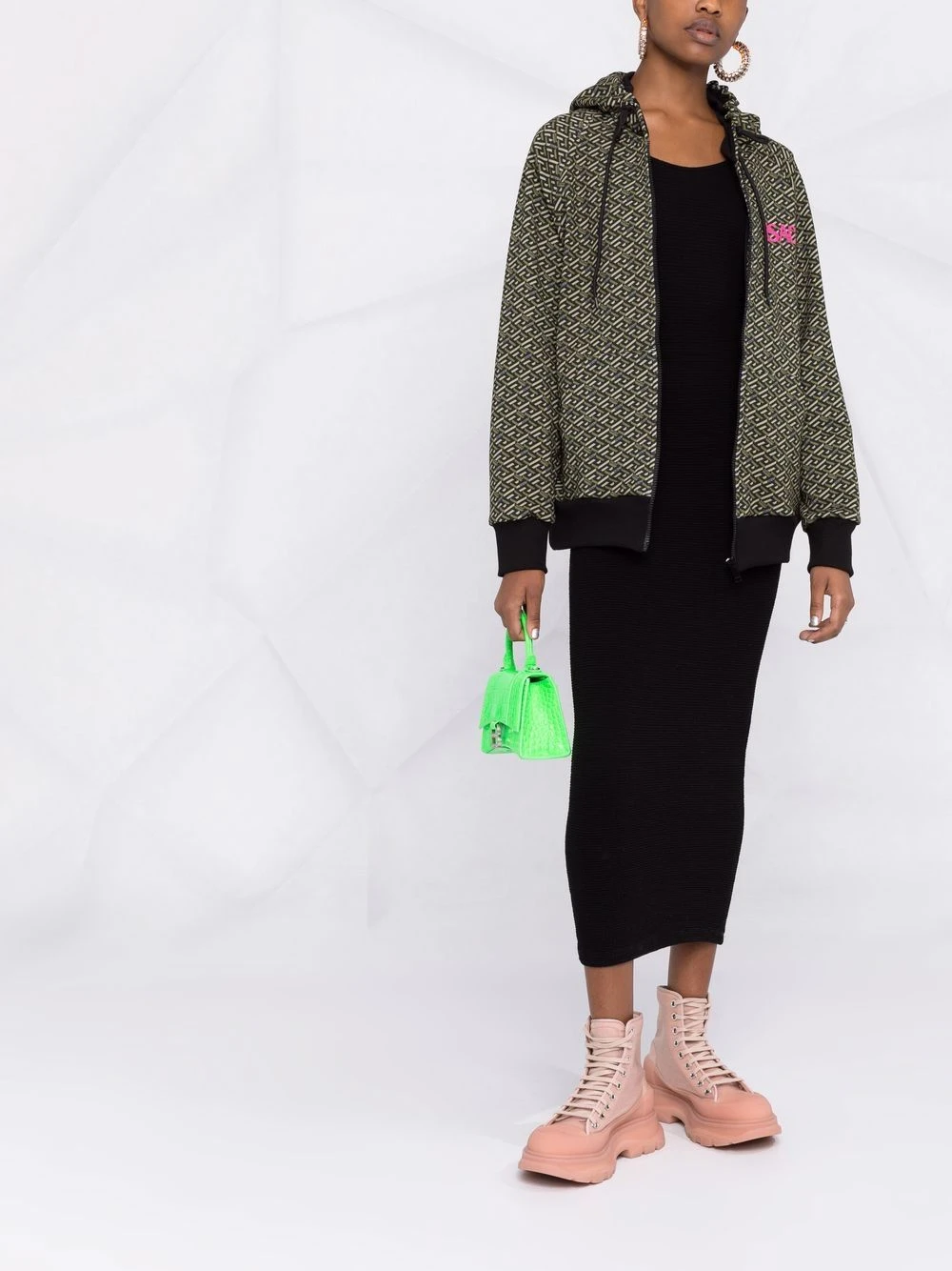 Faible Prix Versace Hoodie à imprimé La Greca hoodies femme 4 Versace hoodie à imprimé La Greca