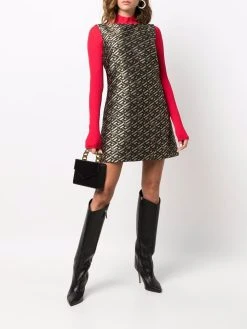 Versace robe évasée à motif en jacquard