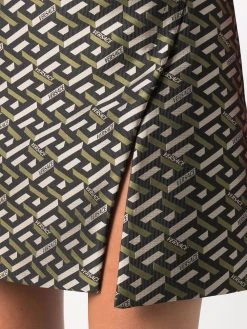 Versace robe évasée à motif en jacquard
