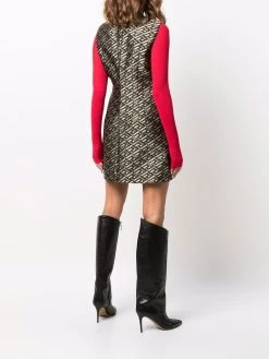 Versace robe évasée à motif en jacquard