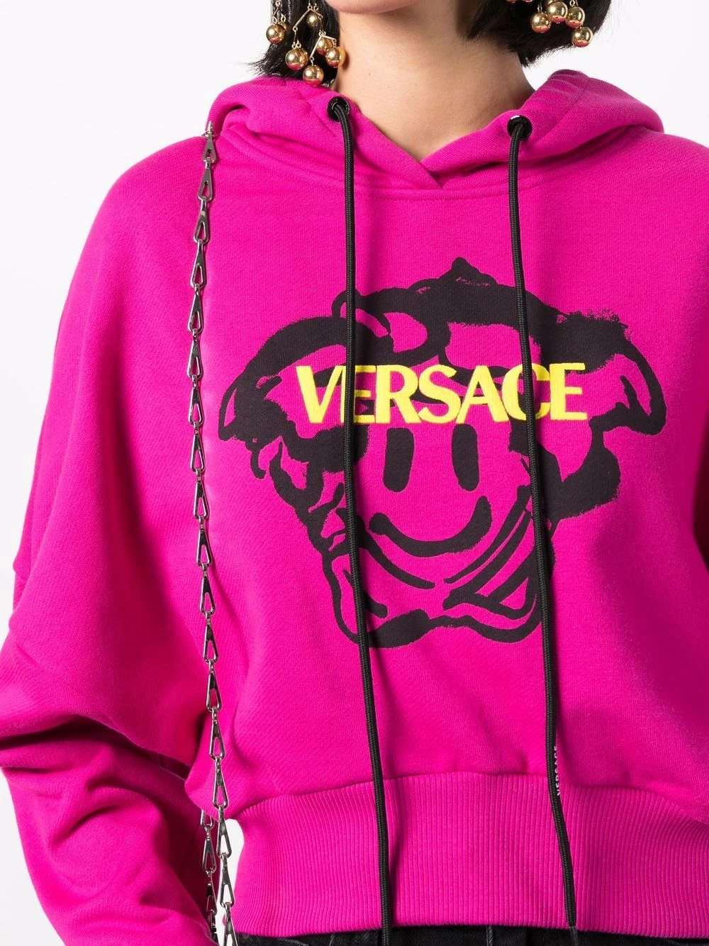 Prix Refroidis Versace Hoodie crop Medusa Smile hoodies femme 7 Versace hoodie crop Medusa Smile