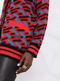 Versace cardigan à logo intarsia