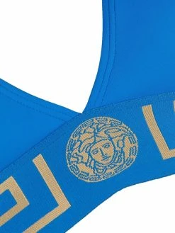 Versace haut de bikini à bande Greca
