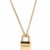 Versace collier à pendentif cadenas à logo gravé