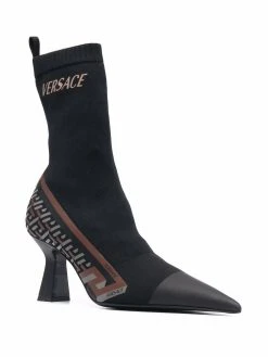 Versace bottines La Greca en maille