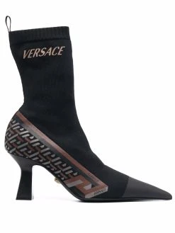 Versace bottines La Greca en maille