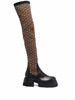 Versace bottes à imprimé Greca