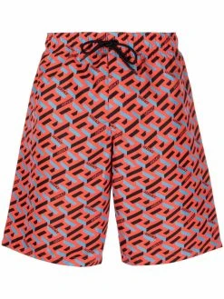 Versace short de bain à imprimé Greca