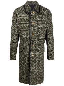 Versace manteau à taille ceinturée