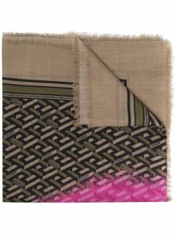 Versace foulard en soie à logo