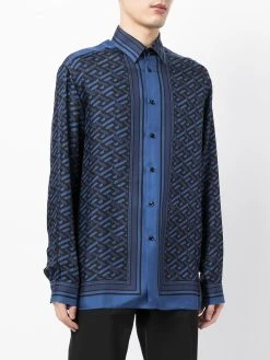 Meilleure qualité Versace Chemise Medusa Tag en soie chemises homme 9 Versace chemise Medusa Tag en soie